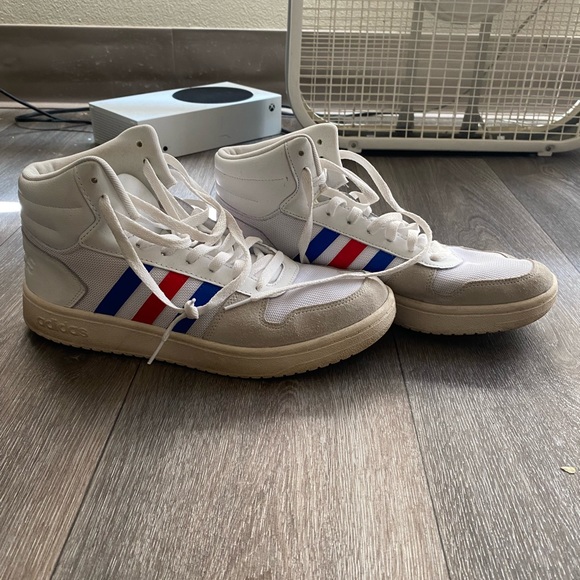 Adidas Hoops 2.0 Mid White Royal Scarlet - Size 11 - Picture 2 of 4